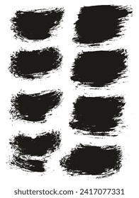 Round Brush Thin Short Background Artist Brush Hand Dawn High Detail Abstract Vector Background Set 