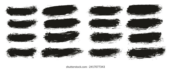 Round Brush Thin Short Background Artist Brush Hand Drawn High Detail Abstract Vector Background Set 
