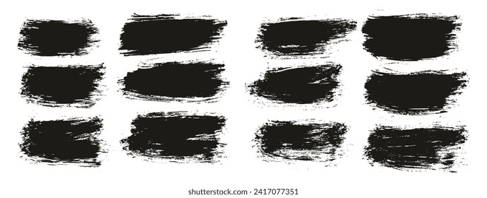 Round Brush Thin Short Background Artist Brush Hand Drawn High Detail Abstract Vector Background Set 