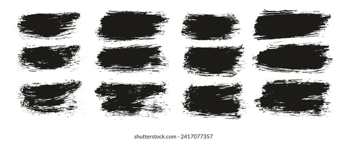 Round Brush Thin Short Background Artist Brush Hand Drawn High Detail Abstract Vector Background Set 