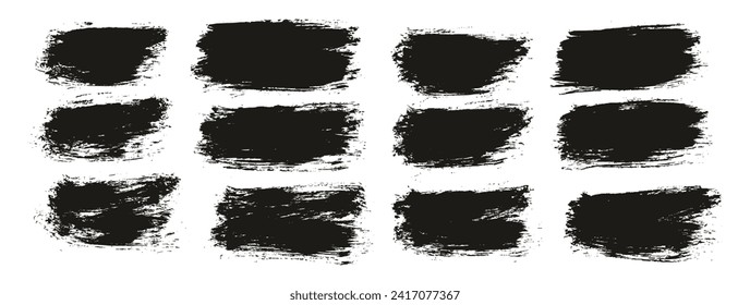 Round Brush Thin Short Background Artist Brush Hand Drawn High Detail Abstract Vector Background Set 