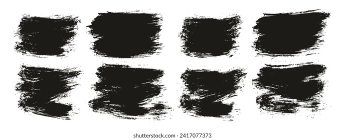 Round Brush Thin Short Background Artist Brush Hand Drawn High Detail Abstract Vector Background Set 