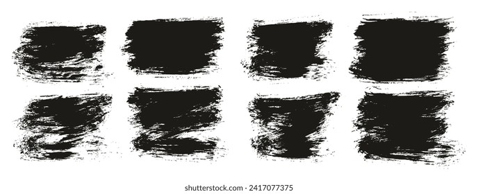 Round Brush Thin Short Background Artist Brush Hand Drawn High Detail Abstract Vector Background Set 