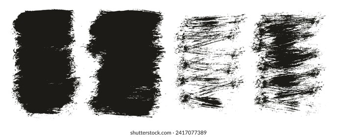Round Brush Thin Short Background Artist Brush Hand Drawn High Detail Abstract Vector Background Set 