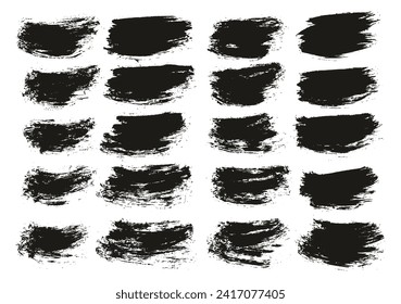 Round Brush Thin Short Background Artist Brush Hand Drawn High Detail Abstract Vector Background Set 