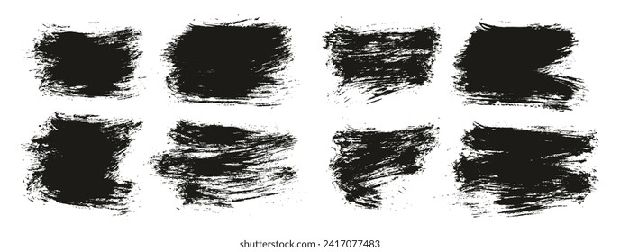 Round Brush Thin Short Background Artist Brush Hand Drawn High Detail Abstract Vector Background Set 
