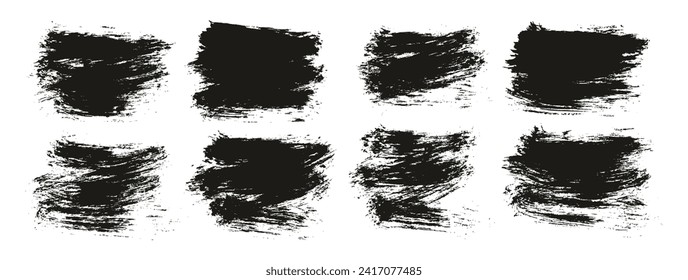 Round Brush Thin Short Background Artist Brush Hand Drawn High Detail Abstract Vector Background Set 