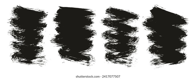 Round Brush Thin Short Background Artist Brush Hand Drawn High Detail Abstract Vector Background Set 