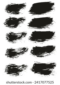 Round Brush Thin Short Background Artist Brush Hand Dawn High Detail Abstract Vector Background Set 