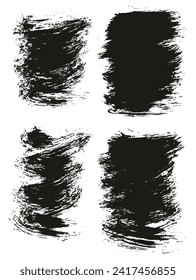 Round Brush Thin Short Background Artist Brush Hand Dawn High Detail Abstract Vector Background Set 