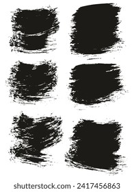 Round Brush Thin Short Background Artist Brush Hand Dawn High Detail Abstract Vector Background Set 