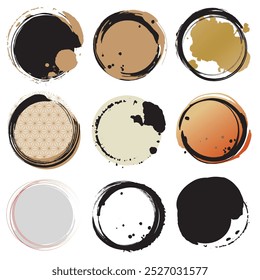 Round Brush Touch Illustration Material Set