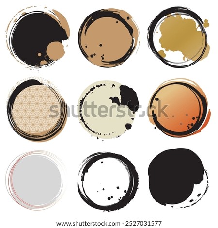 Round Brush Touch Illustration Material Set