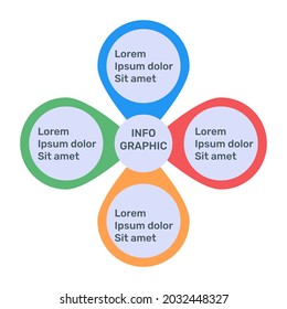 Round bubbles infographic flat icon design