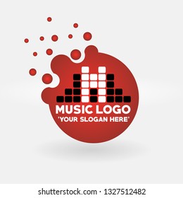 Round bubbles music logo, vector, illustration, eps file