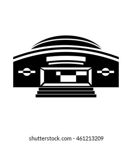 Round building icon in simple style on a white background