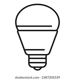 Round bulb icon outline vector. Smart light. Good phone illumination