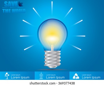 Round bulbs infographic save the world. Vector illustration EPS10. 