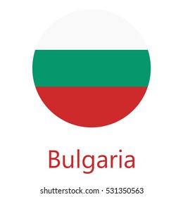 Round bulgaria flag vector icon isolated, bulgaria flag button