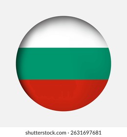 Round Bulgaria national flag highlight icon, sticker