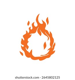 round burning flame design element
