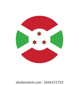 Round Burundi flag icon illustration on transparent background for independence day celebration in vector graphic style