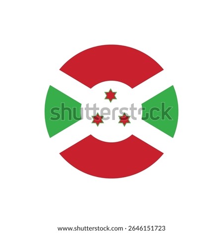 Round Burundi flag icon illustration on transparent background for independence day celebration in vector graphic style