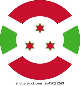 Round Burundi Flag Vector Icon Circular Burundian Flag Button Element