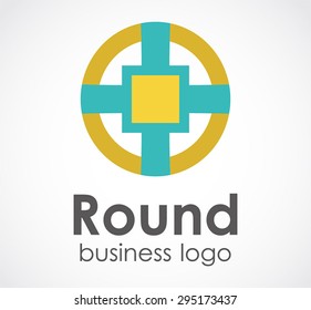 Round business abstract vector logo design template. Company identity icon. Simple corporate element symbol concept.