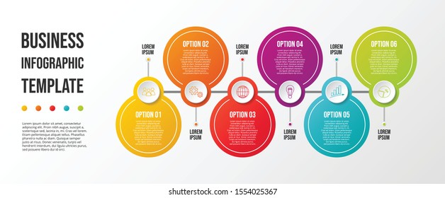 Round business infographic with icons. Vector