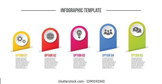 Round business infographic with icons. Vector