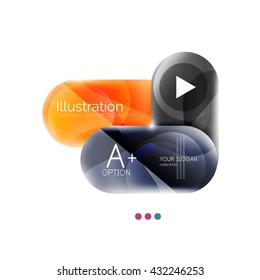 Round business options infographics. Glossy capsule design. Vector illustration