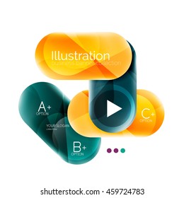 Round business options infographics. Glossy capsule design. Vector illustration