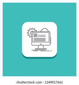 Round Button for Account, profile, report, edit, Update Line icon Turquoise Background