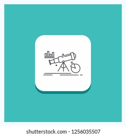 Round Button for Analytics, finance, forecast, market, prediction Line icon Turquoise Background