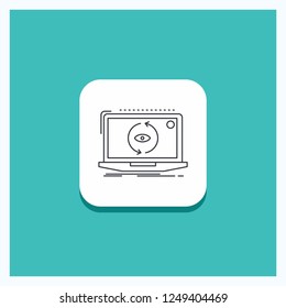 Round Button for App, application, new, software, update Line icon Turquoise Background