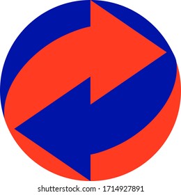 round button with arrows.isolated on white.vector.