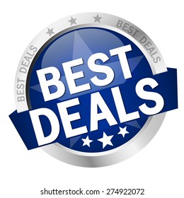 round button with banner and text Best Deals