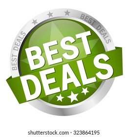 round button with banner and text Best Deals