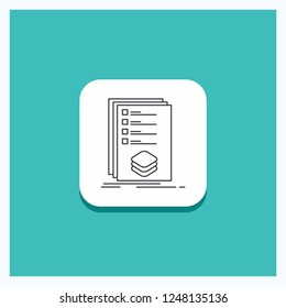 Round Button for Categories, check, list, listing, mark Line icon Turquoise Background