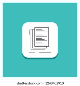 Round Button for Code, coding, compile, files, list Line icon Turquoise Background