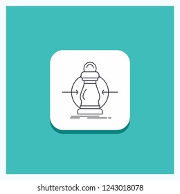 Round Button for Consumption, cost, expense, lower, reduce Line icon Turquoise Background