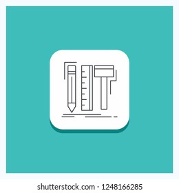 Round Button for Design, designer, digital, tools, pencil Line icon Turquoise Background