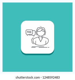 Round Button for FAQ, Assistance, call, consultation, help Line icon Turquoise Background
