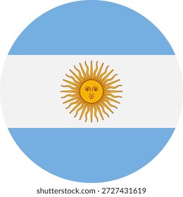 Round button of the flag of Argentina.