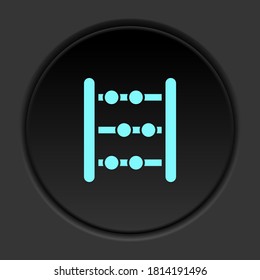 Round button icon, abacus, counting. Button banner round, badge interface for application illustration