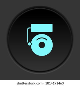 Runder Knopf Symbol, Alarm, Schule. Button-Banner-Runde, Badinterface für Anwendungsgrafik