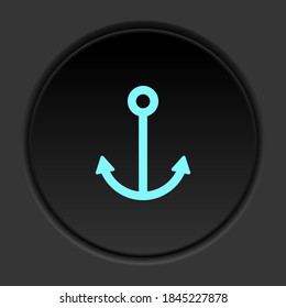 Round button icon Anchor. Button banner round badge interface for application illustration