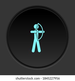 Round button icon Archer. Button banner round badge interface for application illustration