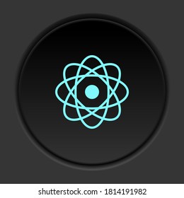 Round button icon, Atoms. Button banner round, badge interface for application illustration